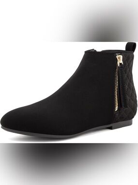 MaxMuxun Women's Ankle Boots Flat Low Heel Zipper/Chelsea Booties Sz 9